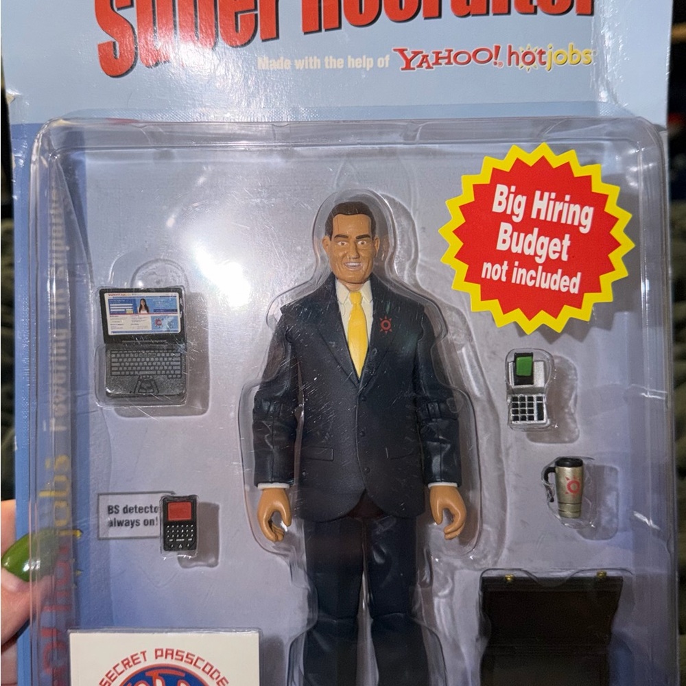 YAHOO! SUPER RECRUITER TOY 2005 MALE HR‎ ACTION FIGURE BY HAPPY WORKER HOTJOBS